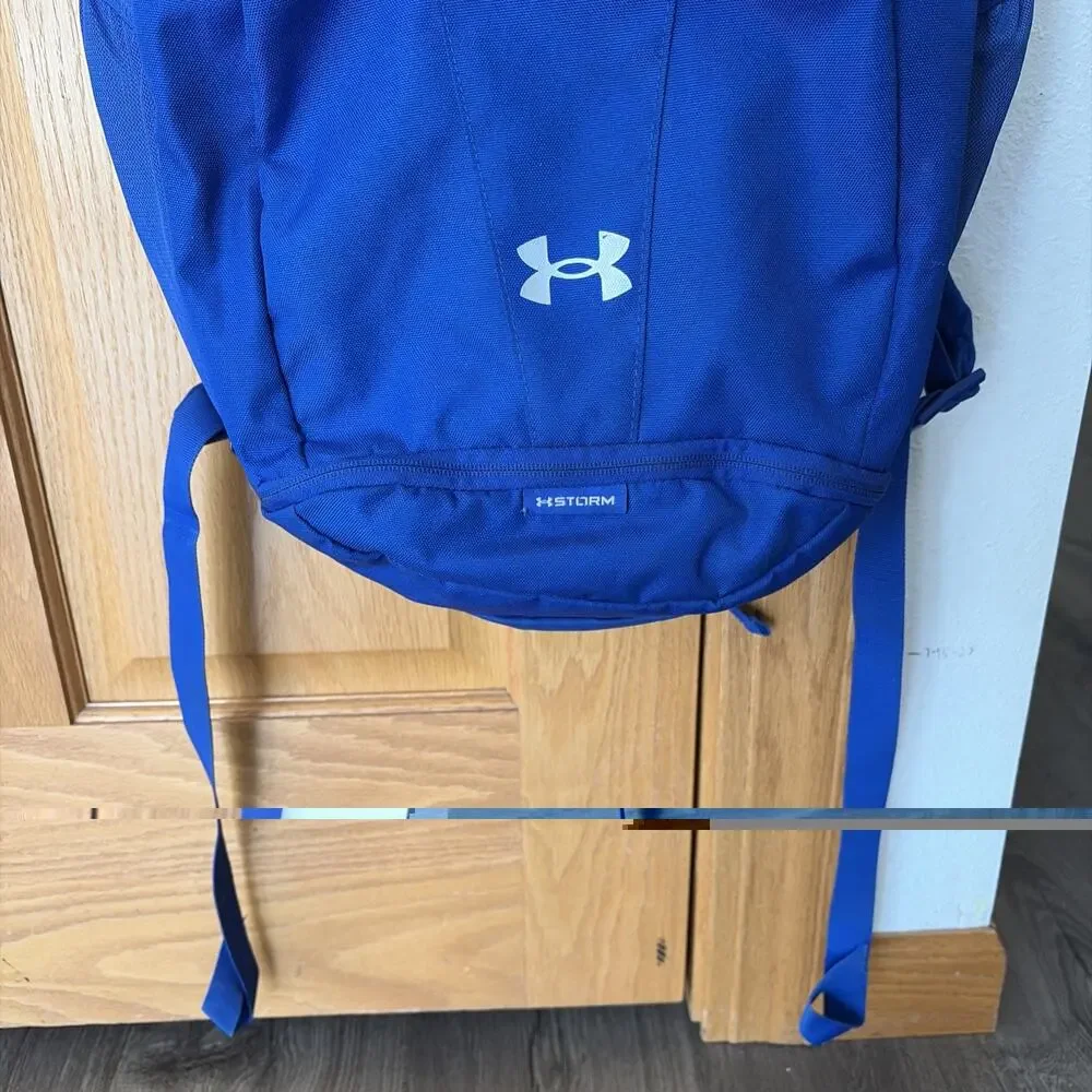 Under Armour Hustle 5.0 Team Backpack Royal Blue Padded Straps Basketball